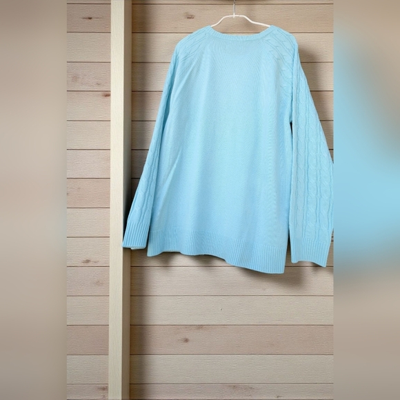 Croft & Barrow The Extra Soft Cabled Crew Neck Sweater Barefoot Beach Large EUC - Picture 8 of 10